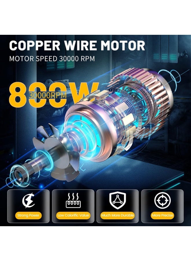 ZLH HITY Palm Router Tool, 800W 30000Rpm Electric Woodworking Hand Router with Trimmer Base & 15Pcs 1/4"(6.35mm) Router Bits Set, 220V Wood Trimmer Router - Image 5